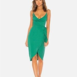 Lovers + Friends Green Wrap Dress